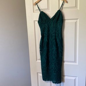 Green lace summer dress.